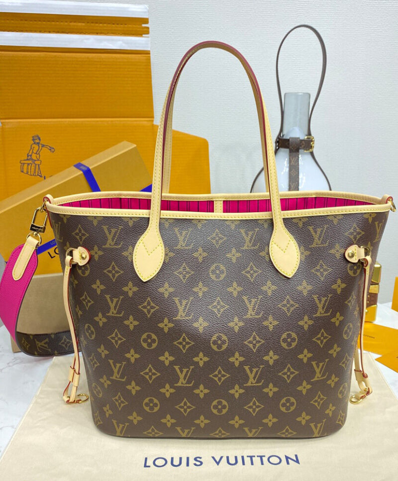 Louis Vuitton Neverfull Bandouliere Inside Out MM M12257 Peachblow